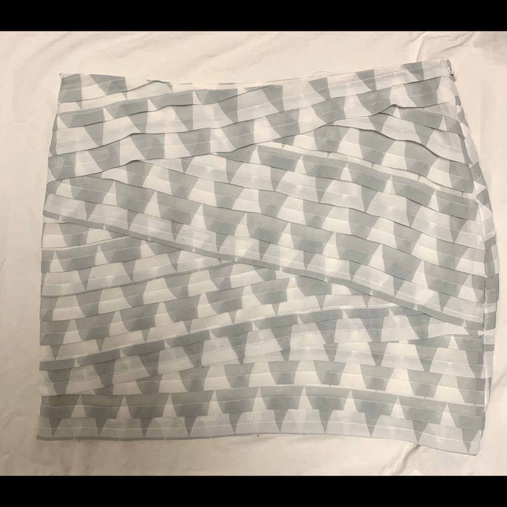 Armani Exchange Grey/White Chevron Mini Skirt